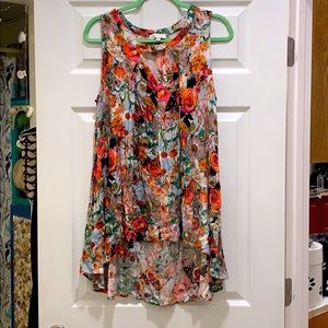 Floral High-Low Tunic Top